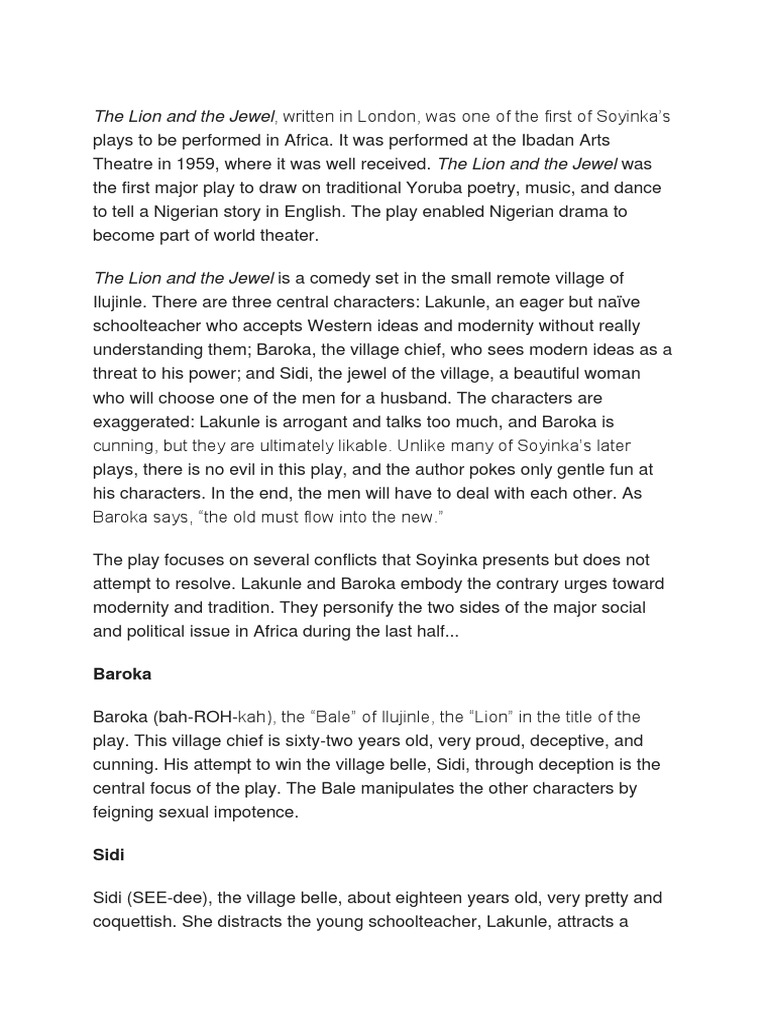 The Lion and The Jewel PDF