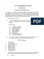 Amendments To Schedule I and Schedule IV of The Wild Life (Protection) Act, 1972 (53 of 1972)