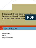 Integrated Brand Communication Programs: Direct Marketing, The Internet, and Sales Promotion