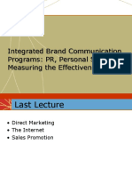 Integrated Brand Communication Programs: PR, Personal Selling, Measuring The Effectiveness