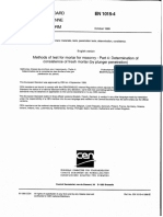 En 1015-4 1998. Part 4. Determination of Consistence of Fresh Mortar (by Plunger Penetration) European Committee for Standardization