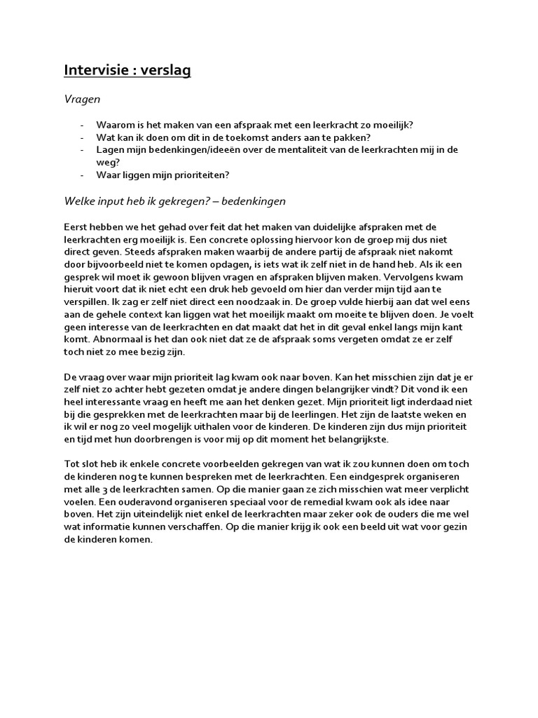 Intervisie Verslag | PDF