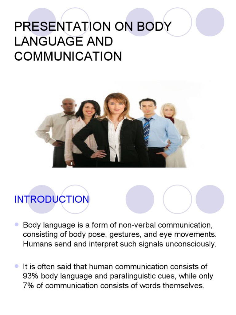 Presentation On Body Language and Communication | PDF | Body Language ...