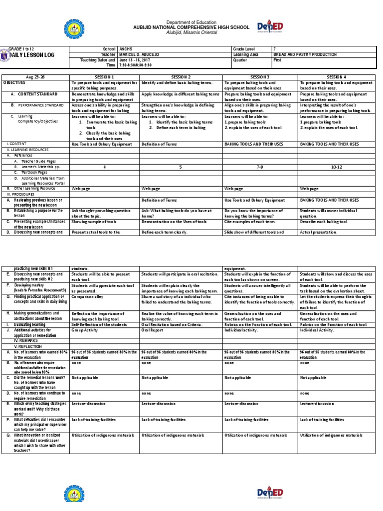 DLL Bread and Pastry g7 2016 PDF Weight Measurement