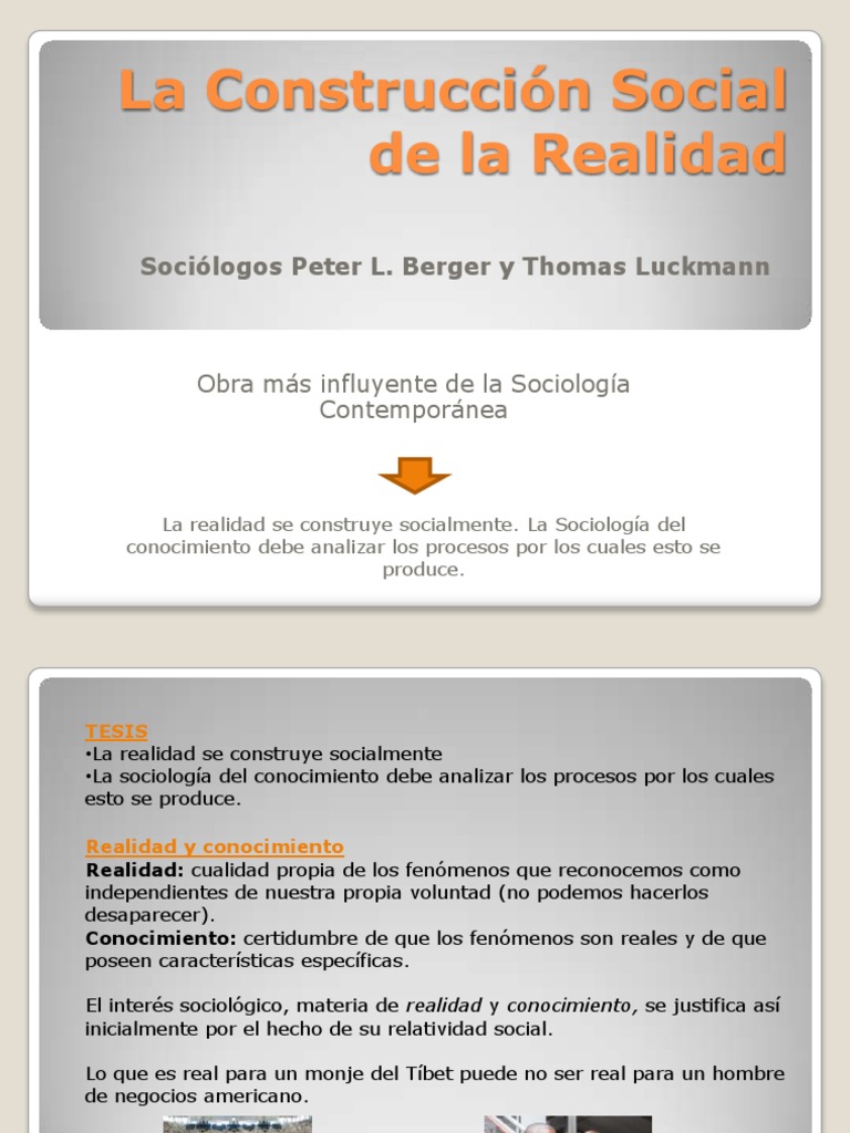 Construcción Social de la Realidad | PDF | Realidad | Conocimiento