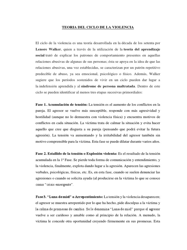 Teoría del Ciclo de la Violencia | PDF | Violencia | Ira