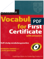 Vocabulary For First Certificate. Cambridge PDF