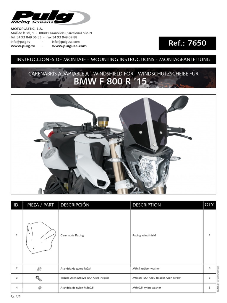 7650 BMW F800R 2015 | PDF
