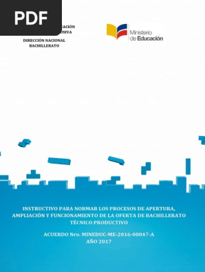 Instructivo Bachillerato Tecnico Productivo 2017 Plan De