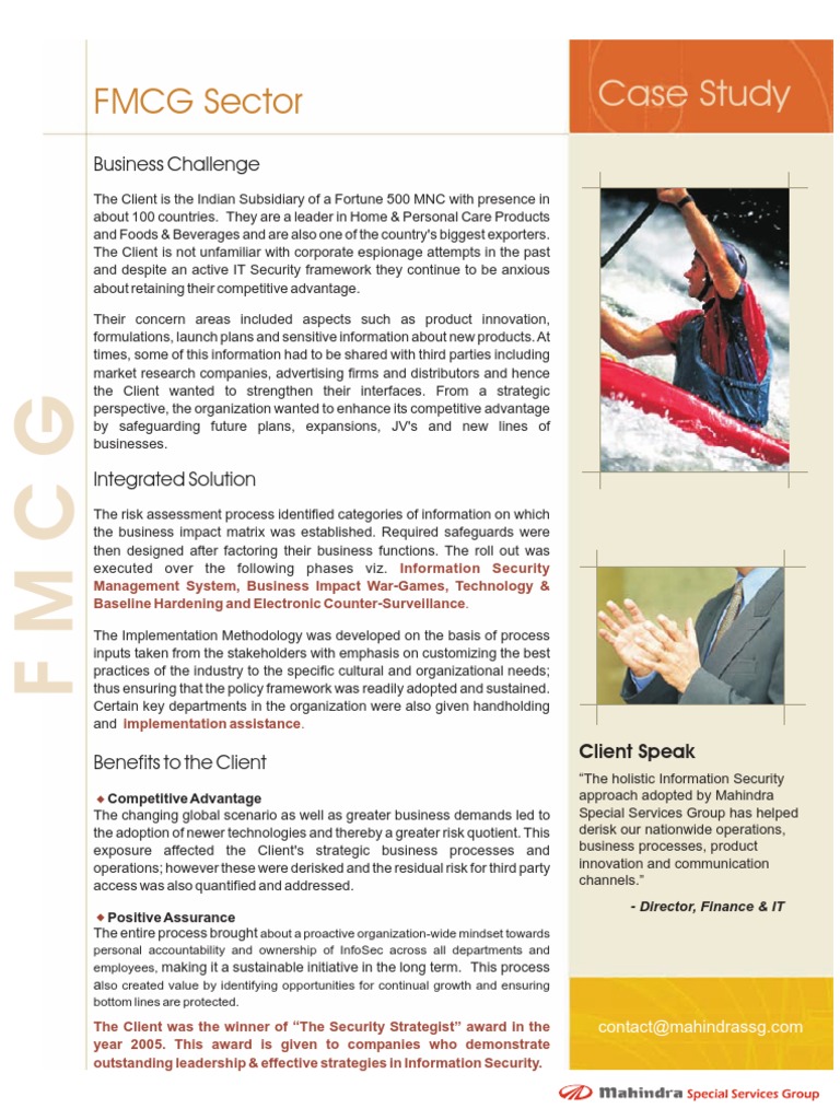 FMCG Sector: Case Study | PDF | Information Security | Business Process