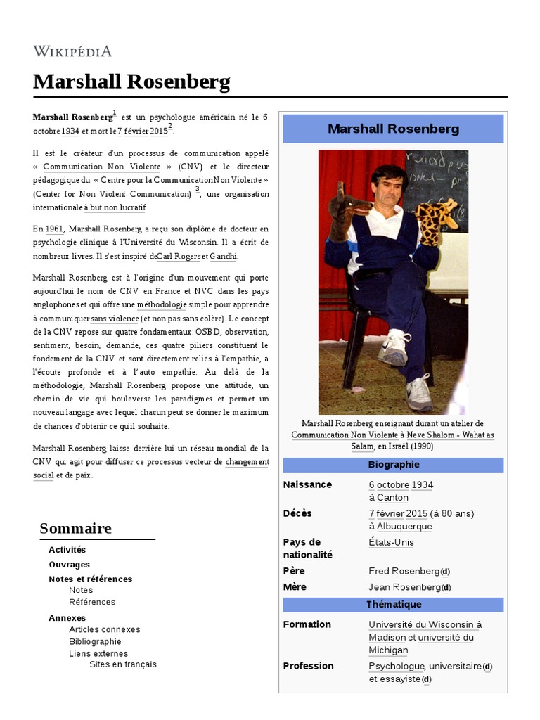 Marshall Rosenberg PDF | PDF | Psychologie | la communication