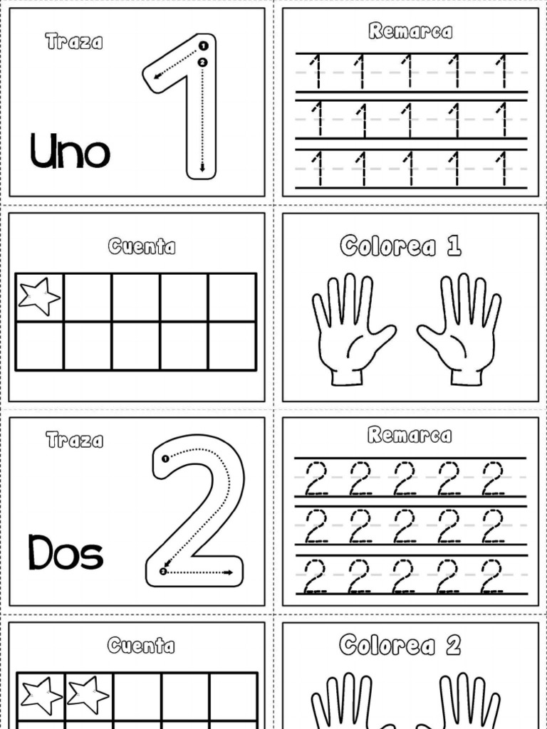 Grafomotricidad Numeros Del 1 Al 10 Pdf Pdf