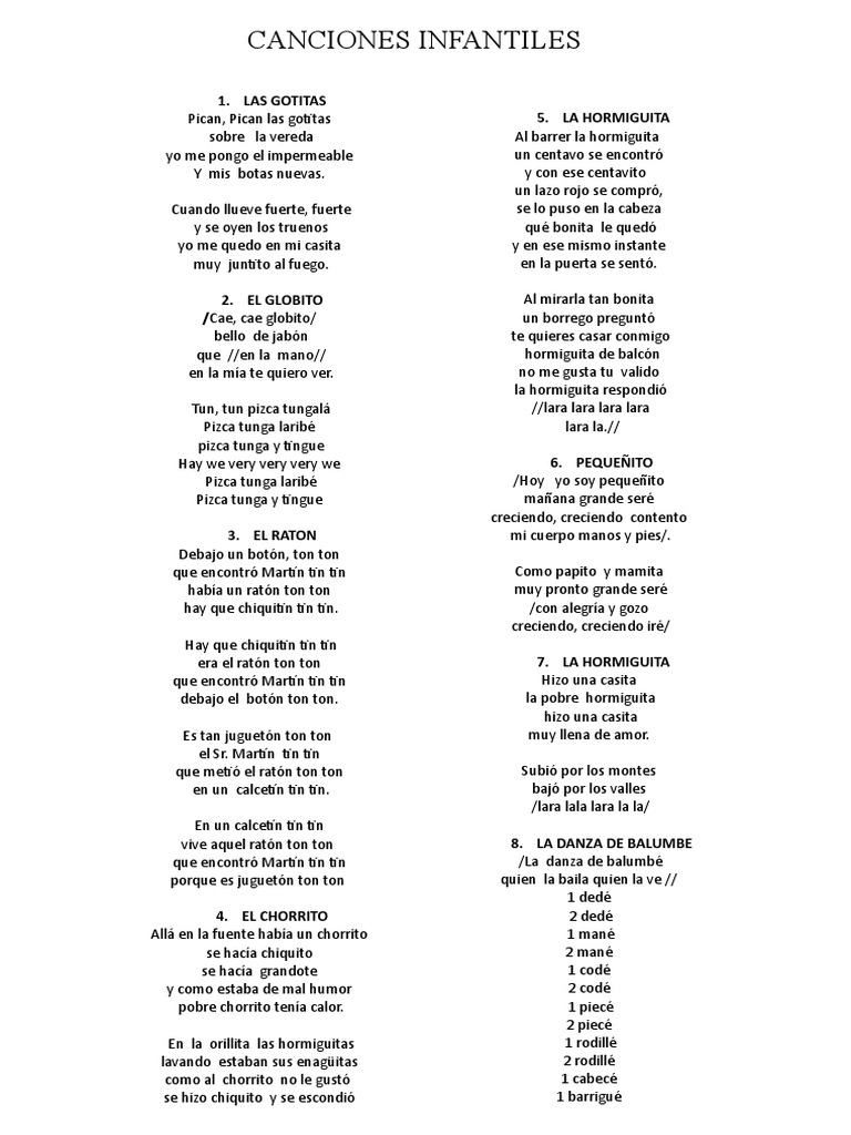 Canciones Infantiles Cei Roussbris Naturaleza