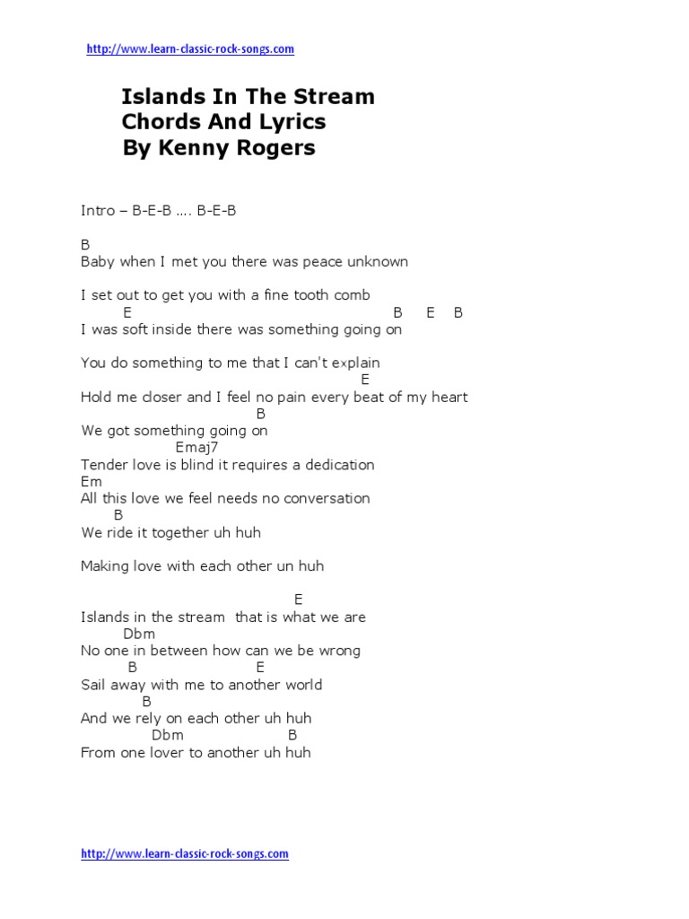 Islands in the Stream Chords & Lyrics | PDF