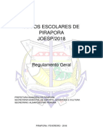 Joesp 2018 Regulamento Geral e Específicos