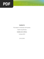 Control N º 3 Formulación y Evaluación de Proyectos IACC