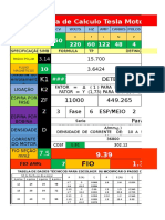 Calculo de Bobinagem Motores Trifasicos Tesla