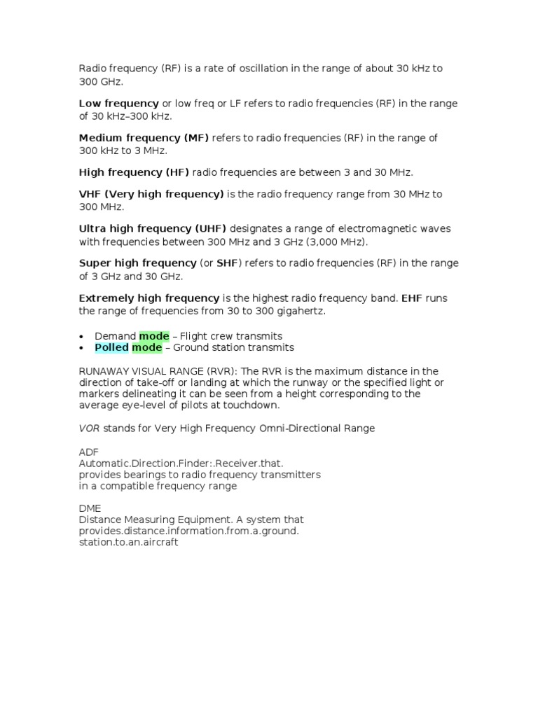 Understanding Radio Frequency Ranges | PDF | Science & Mathematics