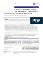 Determinants of Delay in Care Seeking Among Children Under Five With Fever in Dodoma Region, Central Tanzania: A Cross-Sectional Study