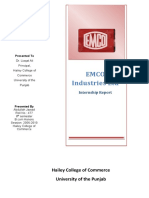Emco Industries LTD: Hailey College of Commerce University of The Punjab