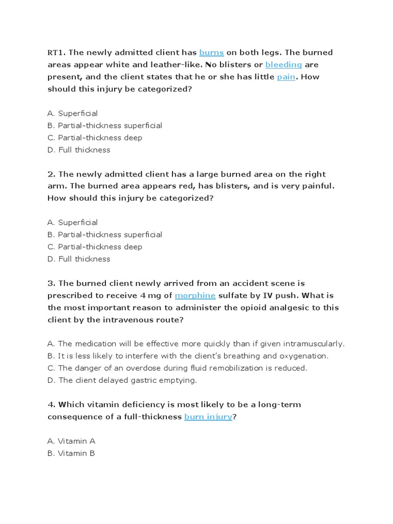 Burn Mcqs With Answers Burn Respiratory System