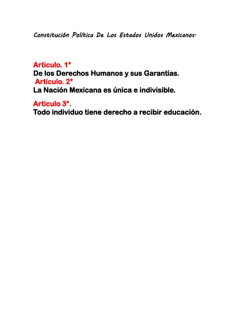 Constitución Política de Los Estados Unidos Mexicanos | PDF