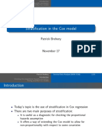 Stratification in The Cox Model: Patrick Breheny