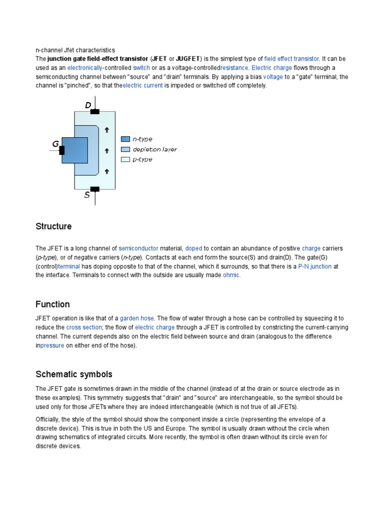 N-Channel JFET Characteristics Overview | PDF | Field Effect Transistor ...