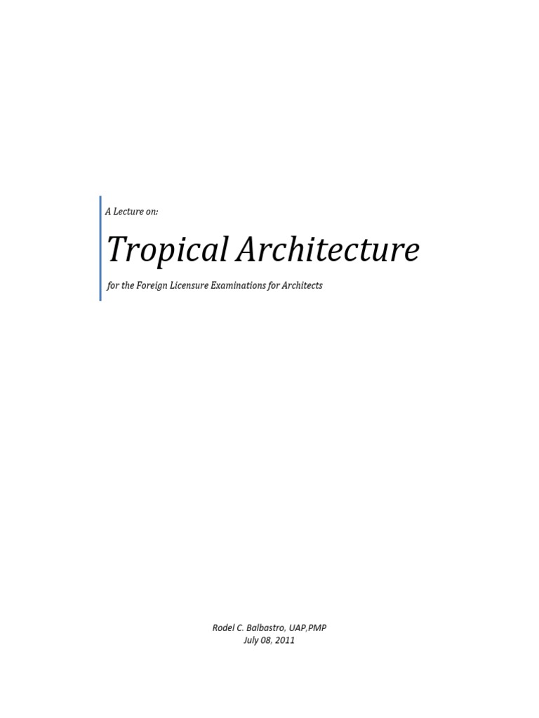 Tropical Architecture: Solar Design Insights | PDF | Heat Transfer ...