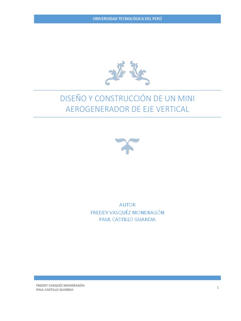 Mini Aerogenerador de Eje Vertical | PDF | Turbina eólica | Energía eólica