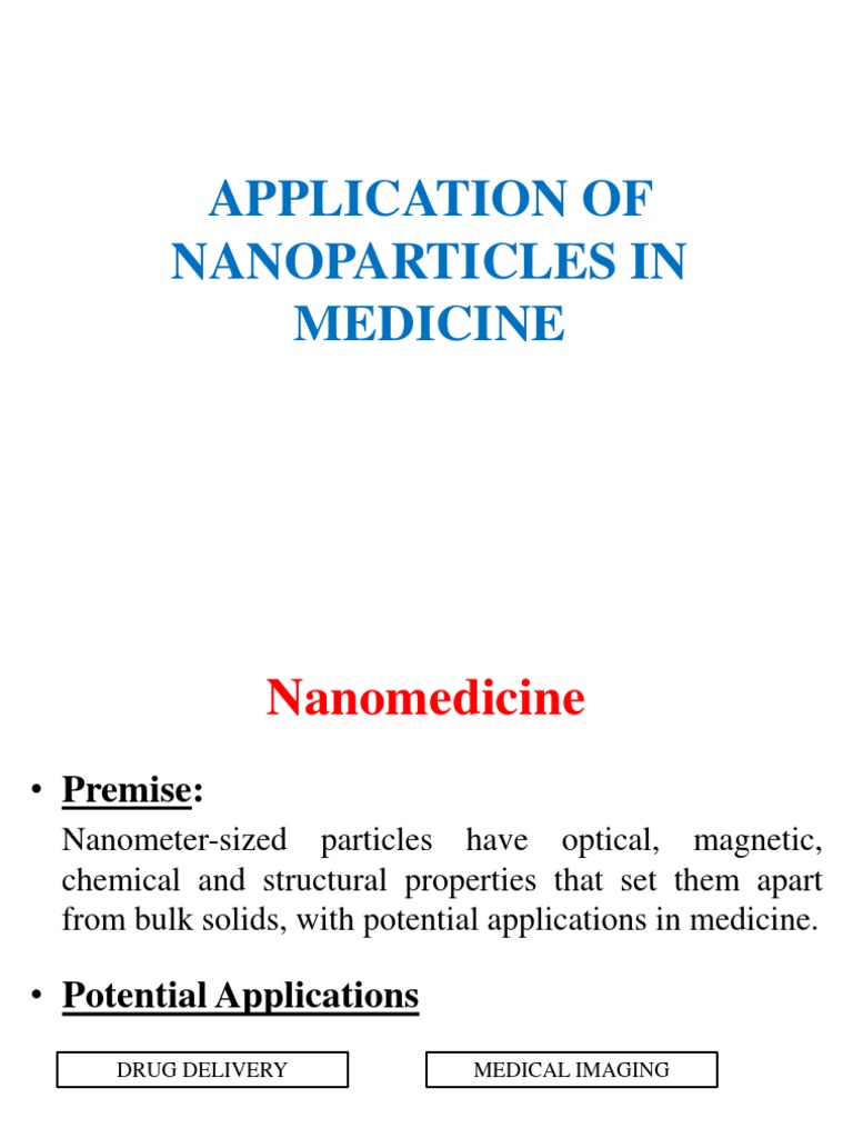 Application of Nanoparticles in Medicine | PDF | Small Interfering Rna ...