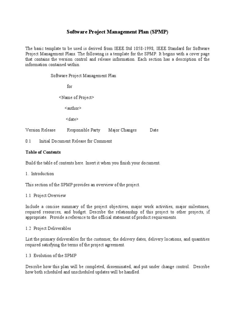SPMP PDF | PDF | Documentation | Project Management