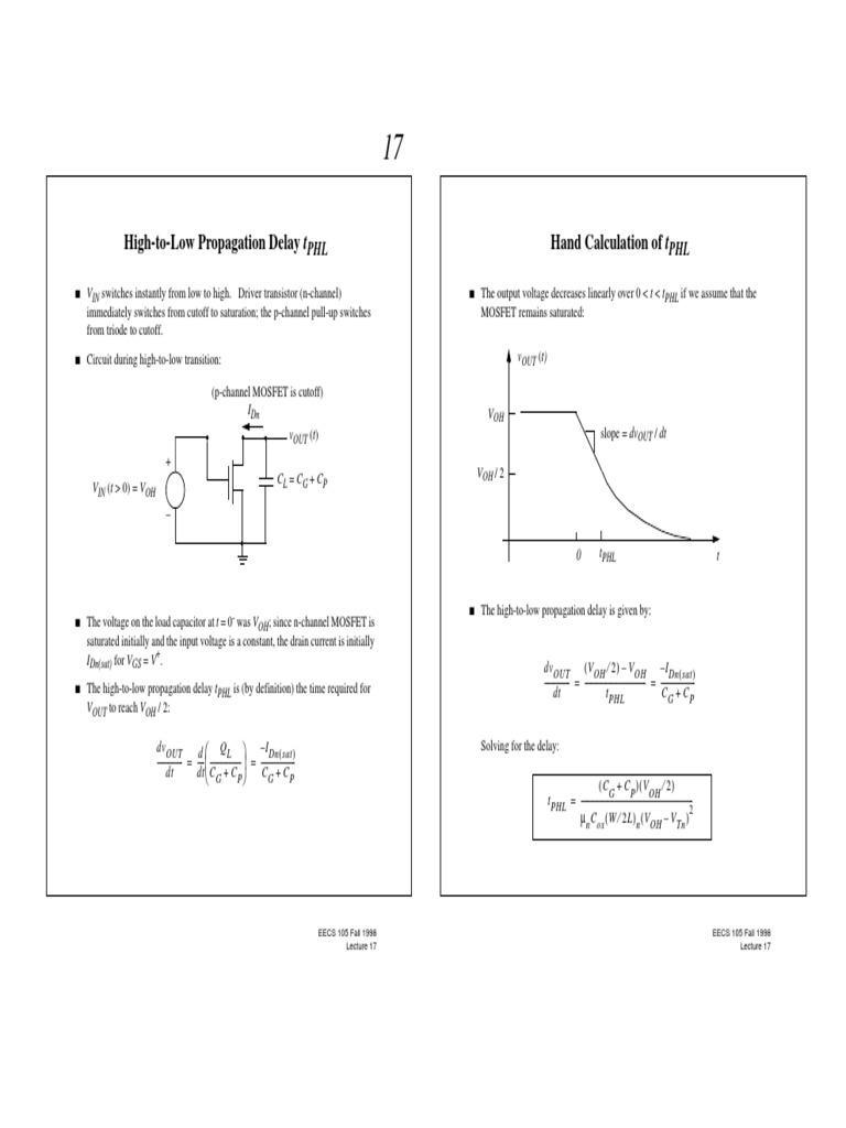 High-to-Low Propagation Delay tPHL | PDF | Field Effect Transistor | Mosfet