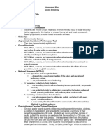 Assessment Plan Jeremy Armstrong Performance Task Title Grade Level Designer Performance Task Annotation