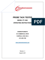 Probe Tack Tester: MODEL PT-1000 Operating Instructions