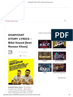 Snapchat Story Lyrics - Bilal Saeed - Romee Khan