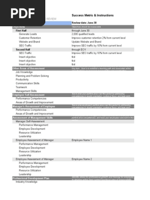 Employee Objectives & Performance Review