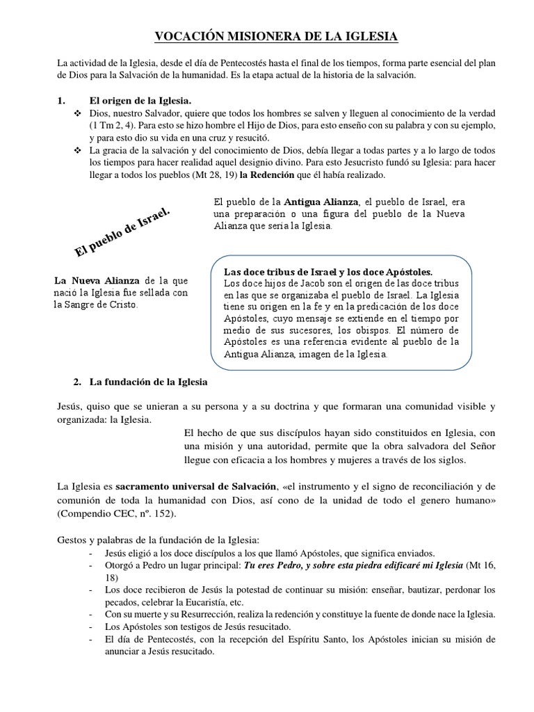 Vocación Misionera de la Iglesia Católica | PDF | Cristo (título ...