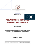 Reglamento Servicio Limpieza Mantenimiento v001