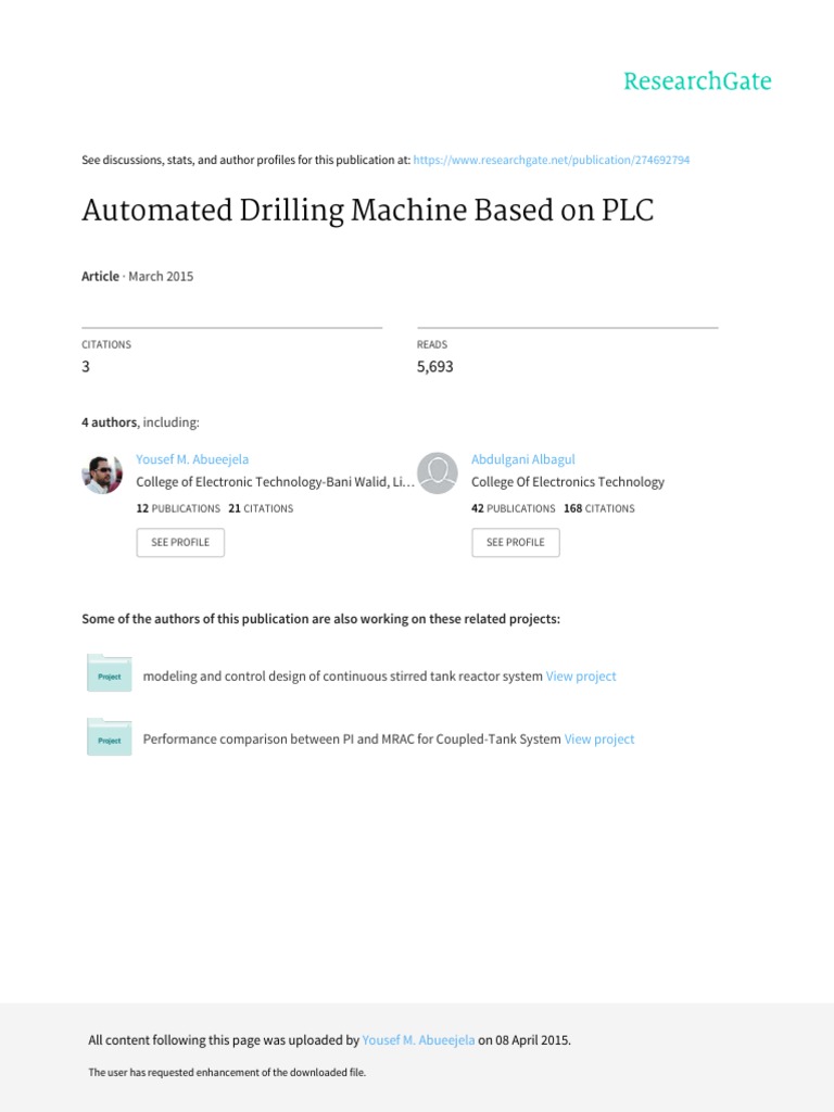 Automatic Drilling Machine Using PLC I Ji Set | PDF | Switch | Relay