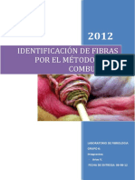 104906864 Laboratorio 2 de Fibrologia Identificacion de Fibras Por Combustion