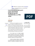 Freites 2004 Las Matemáticas y Los Asuntos Públicos en Venezuela 1790 1910 PDF
