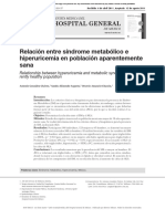 Relación Entre Síndrome Metabólico e Hiperuricemia en Población Aparentemente Sana