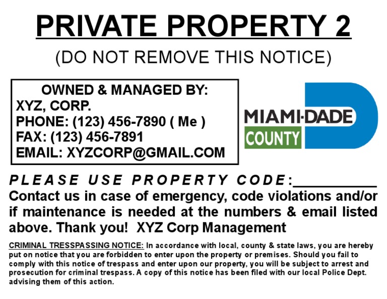 (Do Not Remove This Notice) : Private Property 2 | PDF | Finance ...