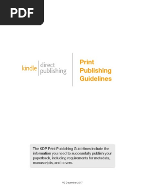 KDP Print Publishing Guidelines 