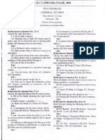 WBCS Preliminary Question Paper Preliminary 2008