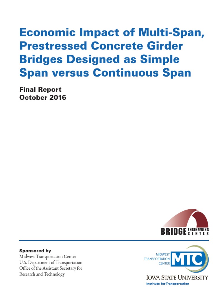 Multi-Span Prestressed Concrete Girder Bridges W CVR | PDF | Cost ...