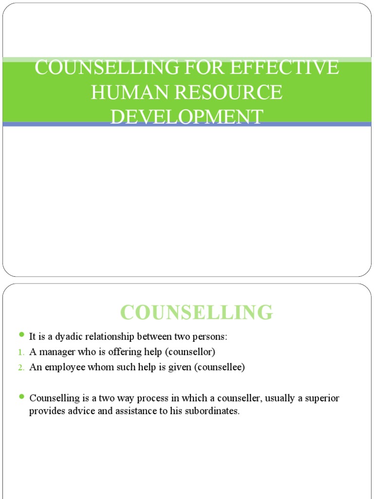 2003 Counselling For Effective Human Resource Development | PDF
