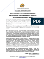 NOTA DE PRENSA N° 011 - INICIO PROYECTO DE FORESTACIÓN URBANA DE LA CIUDAD DE AREQUIPA