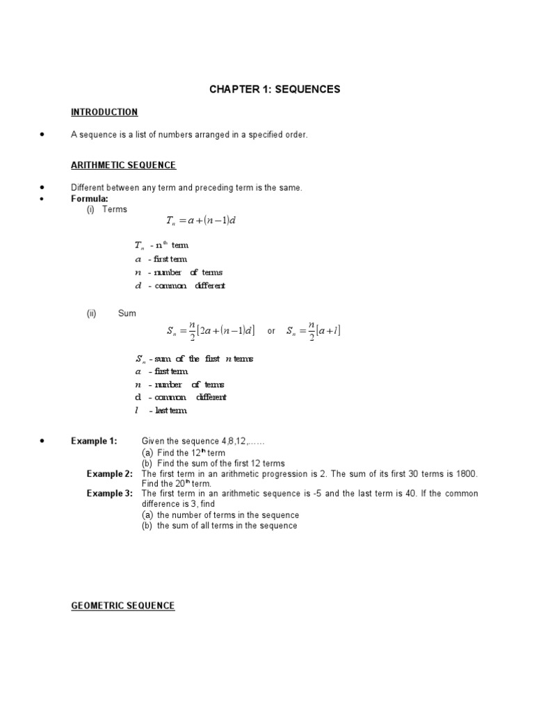 Arithmetic & Geometric Sequences | PDF | Mathematical Structures | Analysis